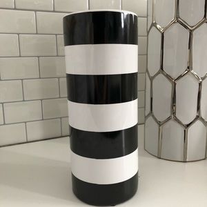 NEW * Black and white striped vase